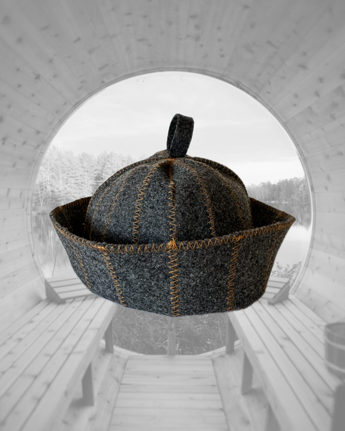 Dark Grey Sauna Bath Hat Festival Cage