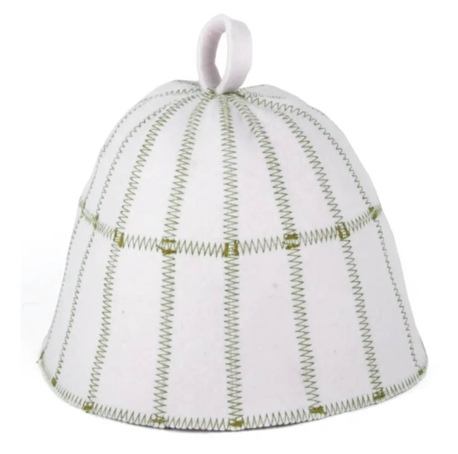 Ukrainian Cage Sauna Bath Hat White & Green