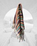 Sauna Seat Towel – 100% Organic Turkish Cotton, Multicoloured Stripe – Aurora