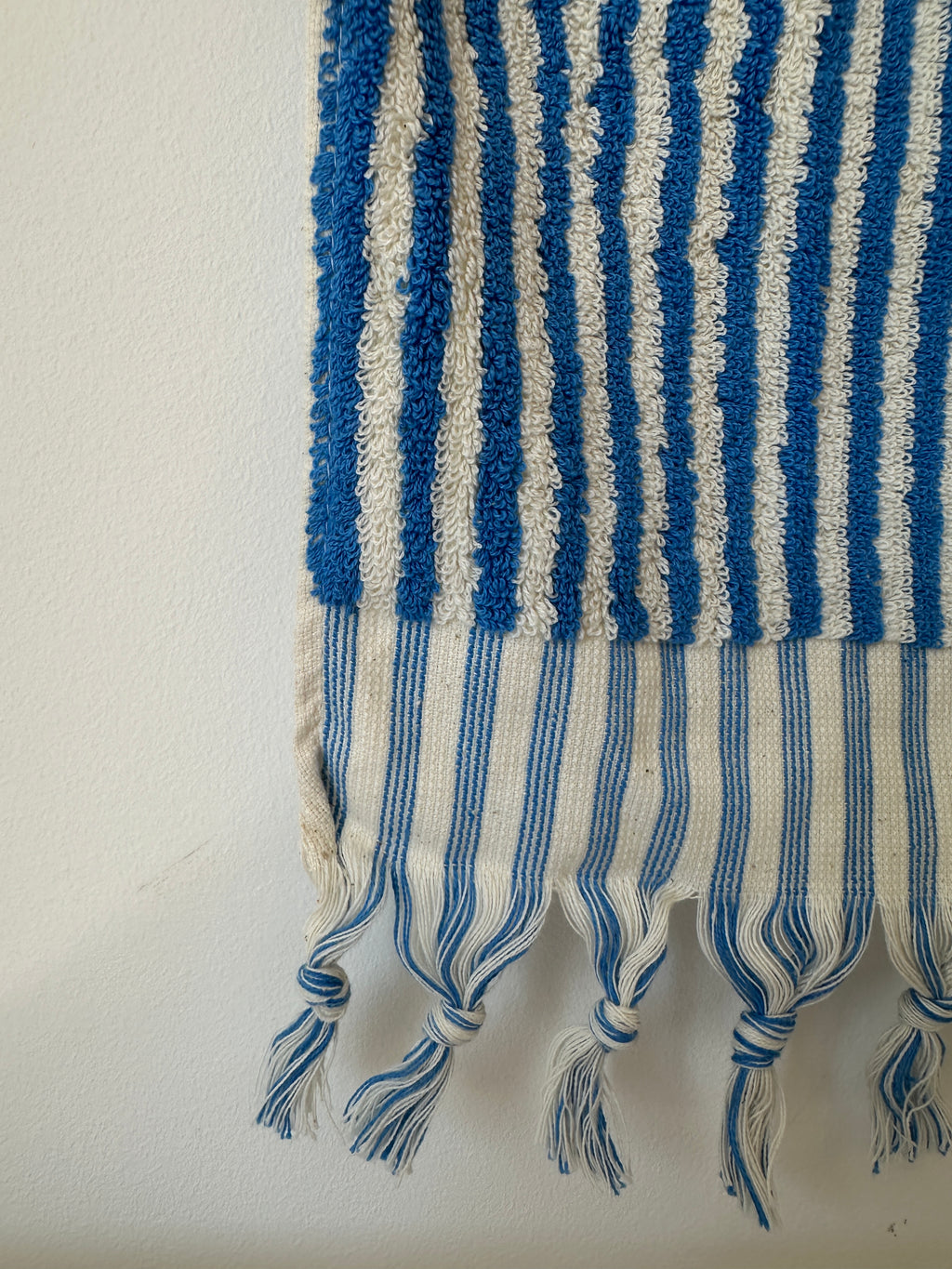 Sauna Seat Towel – 100% Organic Turkish Cotton, Blue & White Stripe – Glacier