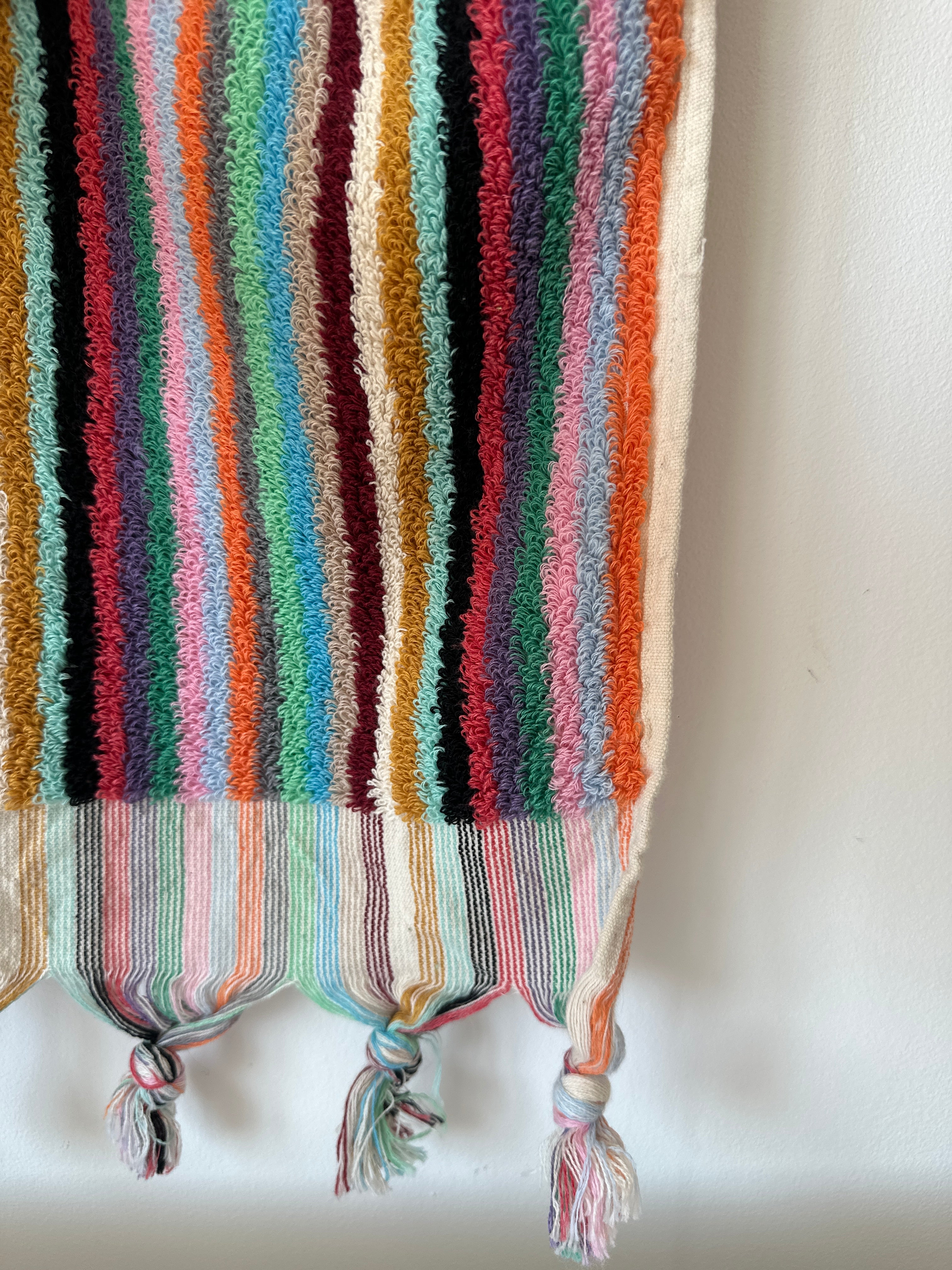 Sauna Seat Towel – 100% Organic Turkish Cotton, Multicoloured Stripe – Aurora
