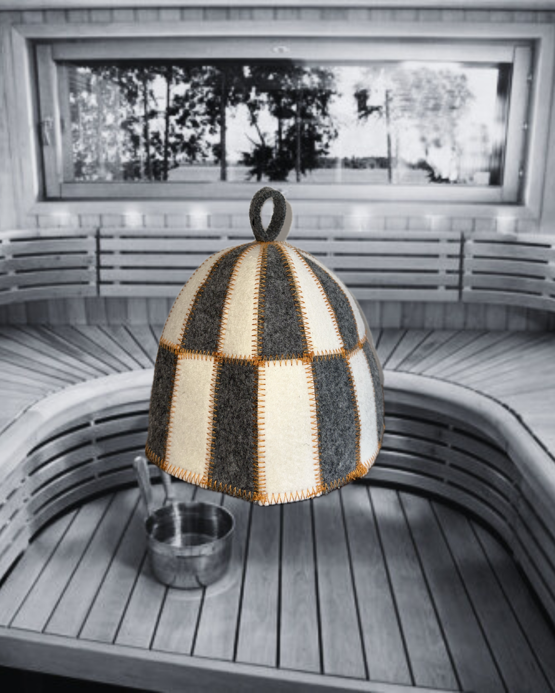 Ukrainian Cage Sauna Bath Hat Checkered