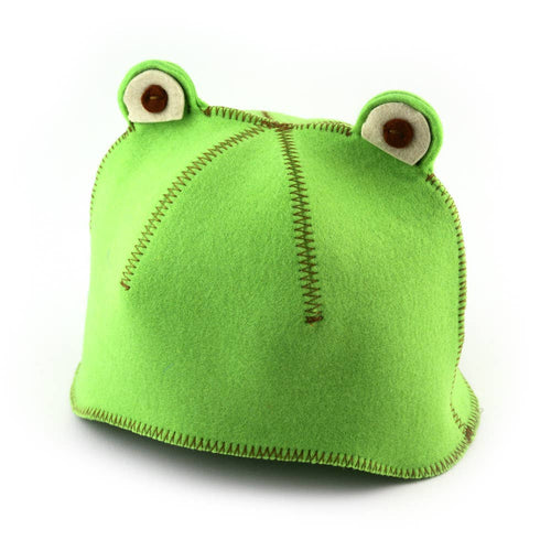 Handmade Felt Sauna Hat, Löyly the Frog
